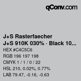 Farbcode: J+S Rasterfaecher - J+S 910K 030% · Black 10% | qconv.com
