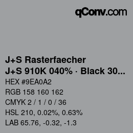 Code couleur: J+S Rasterfaecher - J+S 910K 040% · Black 30% | qconv.com