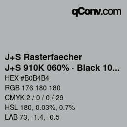 Farbcode: J+S Rasterfaecher - J+S 910K 060% · Black 10% | qconv.com
