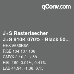 Code couleur: J+S Rasterfaecher - J+S 910K 070% · Black 50% | qconv.com