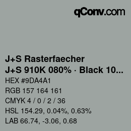 Farbcode: J+S Rasterfaecher - J+S 910K 080% · Black 10% | qconv.com