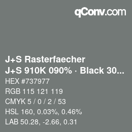 Farbcode: J+S Rasterfaecher - J+S 910K 090% · Black 30% | qconv.com