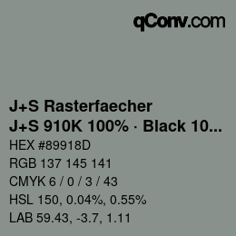 Farbcode: J+S Rasterfaecher - J+S 910K 100% · Black 10% | qconv.com
