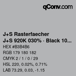 Code couleur: J+S Rasterfaecher - J+S 920K 030% · Black 10% | qconv.com