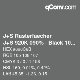 Farbcode: J+S Rasterfaecher - J+S 920K 090% · Black 10% | qconv.com