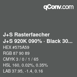 カラーコード: J+S Rasterfaecher - J+S 920K 090% · Black 30% | qconv.com