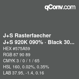 Color code: J+S Rasterfaecher - J+S 920K 090% · Black 30% | qconv.com