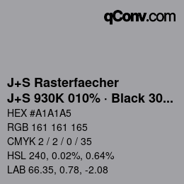 Code couleur: J+S Rasterfaecher - J+S 930K 010% · Black 30% | qconv.com