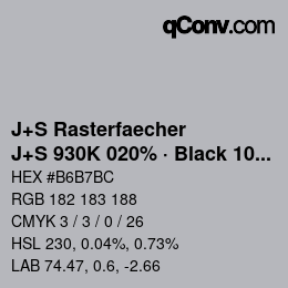 Farbcode: J+S Rasterfaecher - J+S 930K 020% · Black 10% | qconv.com