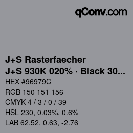 Code couleur: J+S Rasterfaecher - J+S 930K 020% · Black 30% | qconv.com