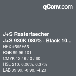 Code couleur: J+S Rasterfaecher - J+S 930K 080% · Black 10% | qconv.com