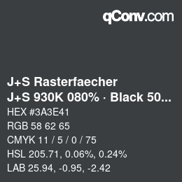 Code couleur: J+S Rasterfaecher - J+S 930K 080% · Black 50% | qconv.com