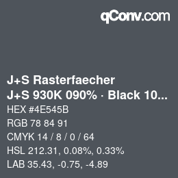 Code couleur: J+S Rasterfaecher - J+S 930K 090% · Black 10% | qconv.com