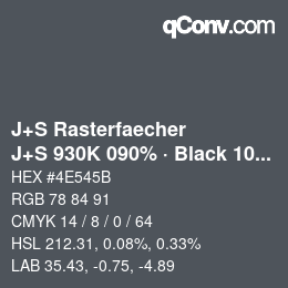 Color code: J+S Rasterfaecher - J+S 930K 090% · Black 10% | qconv.com