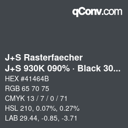 Code couleur: J+S Rasterfaecher - J+S 930K 090% · Black 30% | qconv.com