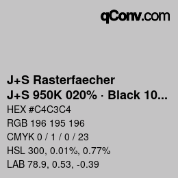 Code couleur: J+S Rasterfaecher - J+S 950K 020% · Black 10% | qconv.com