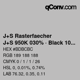 Farbcode: J+S Rasterfaecher - J+S 950K 030% · Black 10% | qconv.com