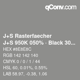 Code couleur: J+S Rasterfaecher - J+S 950K 050% · Black 30% | qconv.com