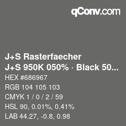 カラーコード: J+S Rasterfaecher - J+S 950K 050% · Black 50% | qconv.com