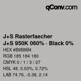 Code couleur: J+S Rasterfaecher - J+S 950K 060% · Black 0% | qconv.com