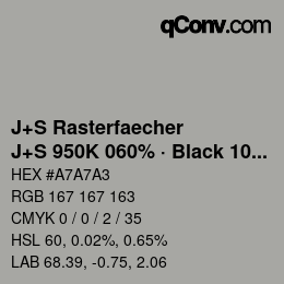 Farbcode: J+S Rasterfaecher - J+S 950K 060% · Black 10% | qconv.com