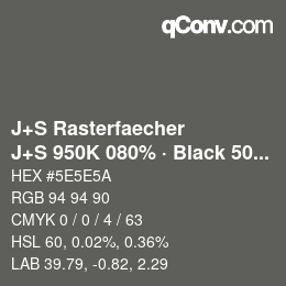 Code couleur: J+S Rasterfaecher - J+S 950K 080% · Black 50% | qconv.com