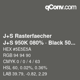 Code couleur: J+S Rasterfaecher - J+S 950K 080% · Black 50% | qconv.com