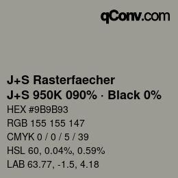 Code couleur: J+S Rasterfaecher - J+S 950K 090% · Black 0% | qconv.com