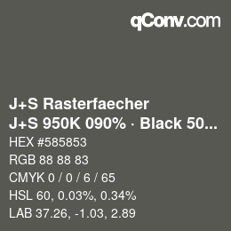 Code couleur: J+S Rasterfaecher - J+S 950K 090% · Black 50% | qconv.com