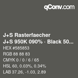 Farbcode: J+S Rasterfaecher - J+S 950K 090% · Black 50% | qconv.com