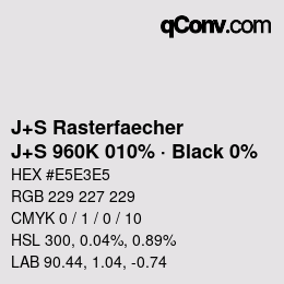 Farbcode: J+S Rasterfaecher - J+S 960K 010% · Black 0% | qconv.com