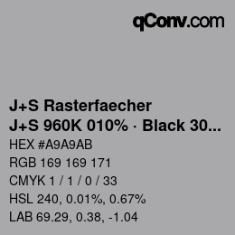 Farbcode: J+S Rasterfaecher - J+S 960K 010% · Black 30% | qconv.com