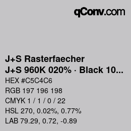 Farbcode: J+S Rasterfaecher - J+S 960K 020% · Black 10% | qconv.com