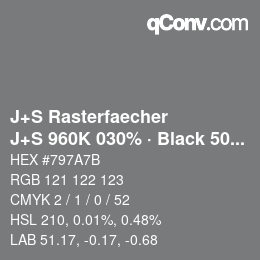 Code couleur: J+S Rasterfaecher - J+S 960K 030% · Black 50% | qconv.com