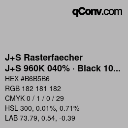 Farbcode: J+S Rasterfaecher - J+S 960K 040% · Black 10% | qconv.com