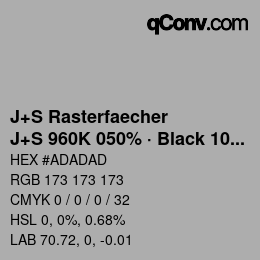 Farbcode: J+S Rasterfaecher - J+S 960K 050% · Black 10% | qconv.com