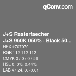 Code couleur: J+S Rasterfaecher - J+S 960K 050% · Black 50% | qconv.com