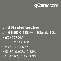 Farbcode: J+S Rasterfaecher - J+S 960K 100% · Black 10% | qconv.com
