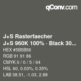 Farbcode: J+S Rasterfaecher - J+S 960K 100% · Black 30% | qconv.com