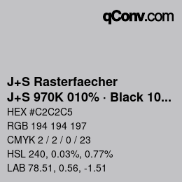Farbcode: J+S Rasterfaecher - J+S 970K 010% · Black 10% | qconv.com