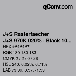 Code couleur: J+S Rasterfaecher - J+S 970K 020% · Black 10% | qconv.com