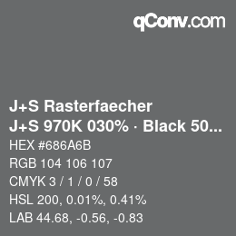 Farbcode: J+S Rasterfaecher - J+S 970K 030% · Black 50% | qconv.com