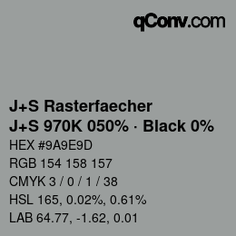 Farbcode: J+S Rasterfaecher - J+S 970K 050% · Black 0% | qconv.com