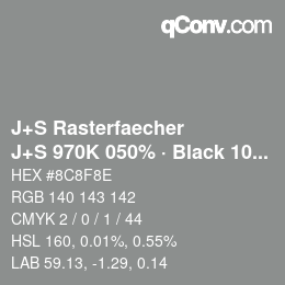 Code couleur: J+S Rasterfaecher - J+S 970K 050% · Black 10% | qconv.com