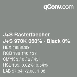 Code couleur: J+S Rasterfaecher - J+S 970K 060% · Black 0% | qconv.com