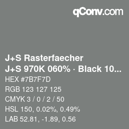 Farbcode: J+S Rasterfaecher - J+S 970K 060% · Black 10% | qconv.com