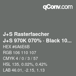 Farbcode: J+S Rasterfaecher - J+S 970K 070% · Black 10% | qconv.com