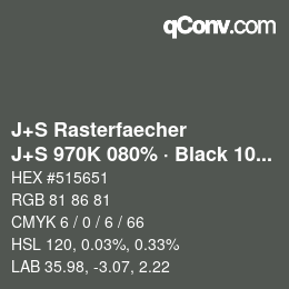 Farbcode: J+S Rasterfaecher - J+S 970K 080% · Black 10% | qconv.com