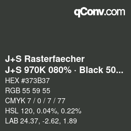 Code couleur: J+S Rasterfaecher - J+S 970K 080% · Black 50% | qconv.com