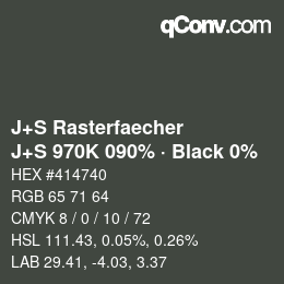 Code couleur: J+S Rasterfaecher - J+S 970K 090% · Black 0% | qconv.com